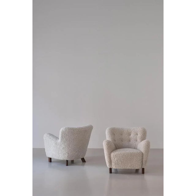 Scandinavian Modern Model FH-1669 Easy Chairs in Sheepskin by Fritz Hansen, 1940s, Set of 2 For Sale - Image 18 of 18