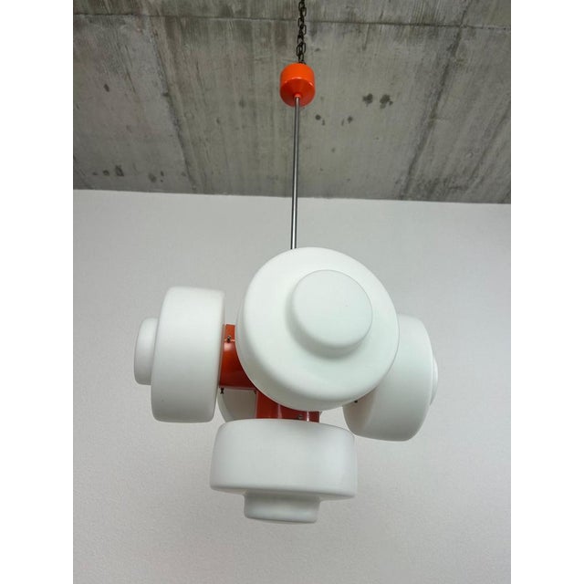 Orange chandelier model 81501 by Josef Hurka for Napako in very nice original condition. This piece is attributed to the...