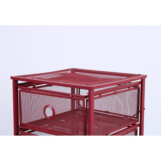 Postmodern Red Metal Storage Unit from Ikea, 1980s For Sale - Image 10 of 14
