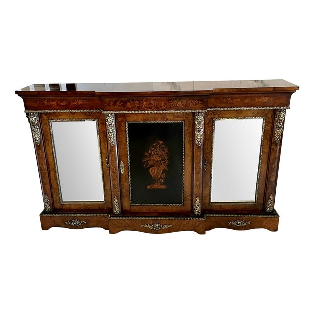 Antique Victorian Burr Walnut Marquetry Sideboard, 1850 For Sale