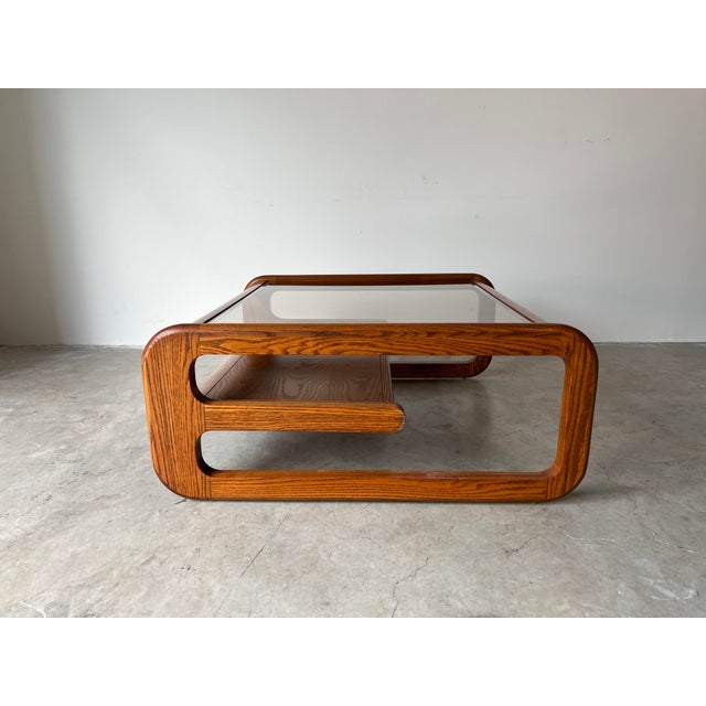 MidCentury Lou Hodges Cantilevered Oak Square Coffee Table Chairish