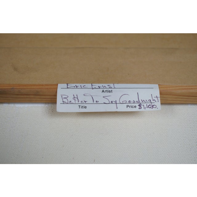 1980s Eric Ernst Better to Say Goodnight Acrylic Painting For Sale - Image 6 of 12