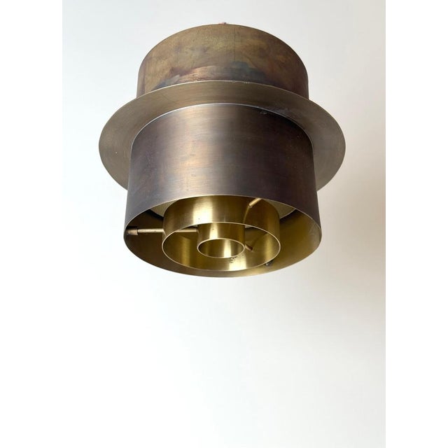 Brown German Brass Architectural Ceiling Light Lamp, 1960s For Sale - Image 8 of 18