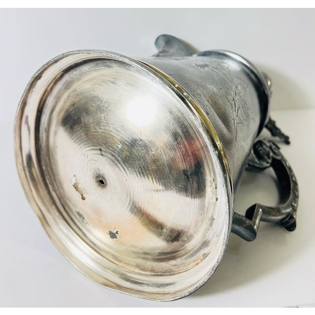 Antique Wilcox Silver Co. Ceramic Lined Silver Pitcher-Circa 1880 For Sale - Image 12 of 13