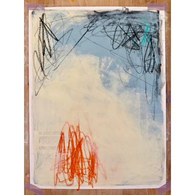 Abstract "Static" Contemporary Original Abstract Painting on Paper For Sale - Image 3 of 5