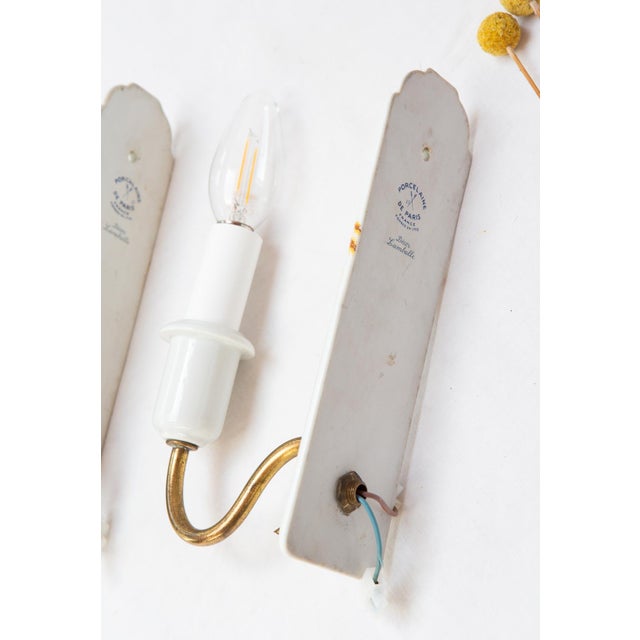 1920s Antique French Wall Lights Lamballe from Porcelaine De Paris, 1920s, Set of 2 For Sale - Image 5 of 7