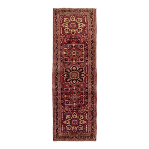 Antique Tribal Persian Heriz Handmade Red Wool Rug