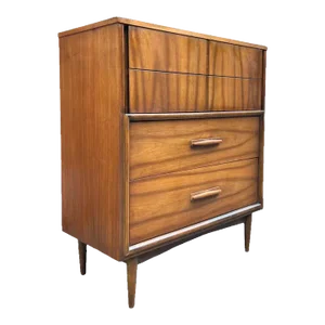 1970s Vintage Mid Century Modern 4 Drawer Dresser Dovetail Drawers