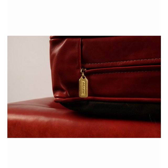 Mid-Century Modern Style Coach for Baker Furn. Red Tanned Leather Club Chair For Sale In Atlanta - Image 6 of 9