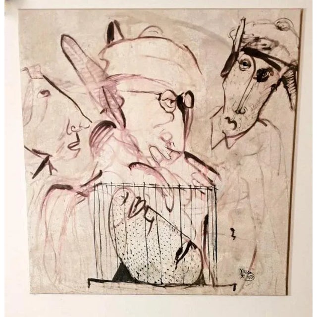 Works of the famous Italian painter Max Marra; paint mixed technique on canvas dated 2004, titled "Judges II"9 and “Judges...