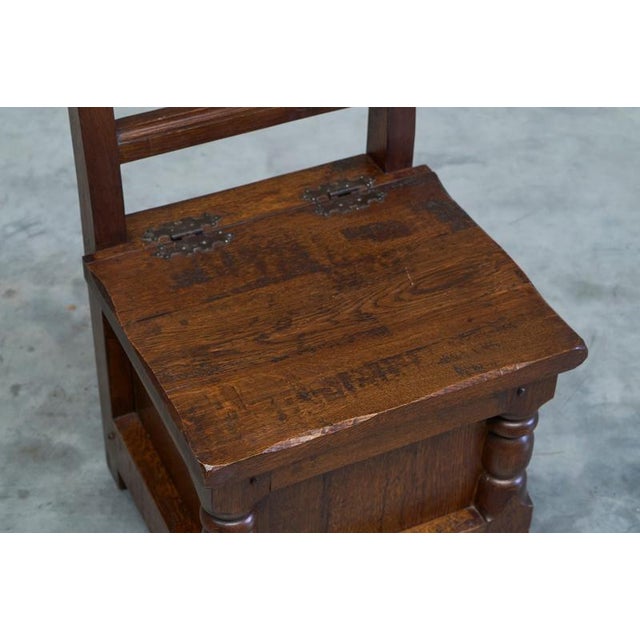 1950s Vintage Medieval Revival Accent Chair in Oak, 1950s For Sale - Image 5 of 14