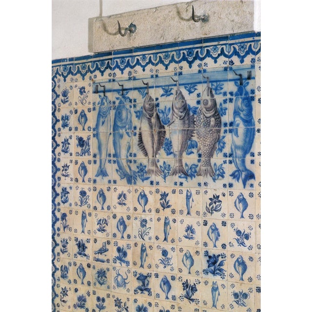 18th Century Baroque Portuguese Tin-Glazed Pottery Tile of Leg on a Swamp For Sale - Image 6 of 10