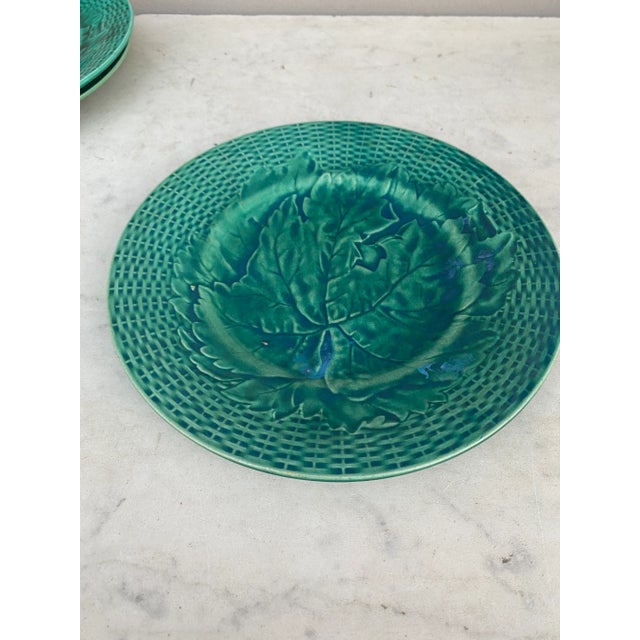 Green Majolica leaves plate, circa 1890.