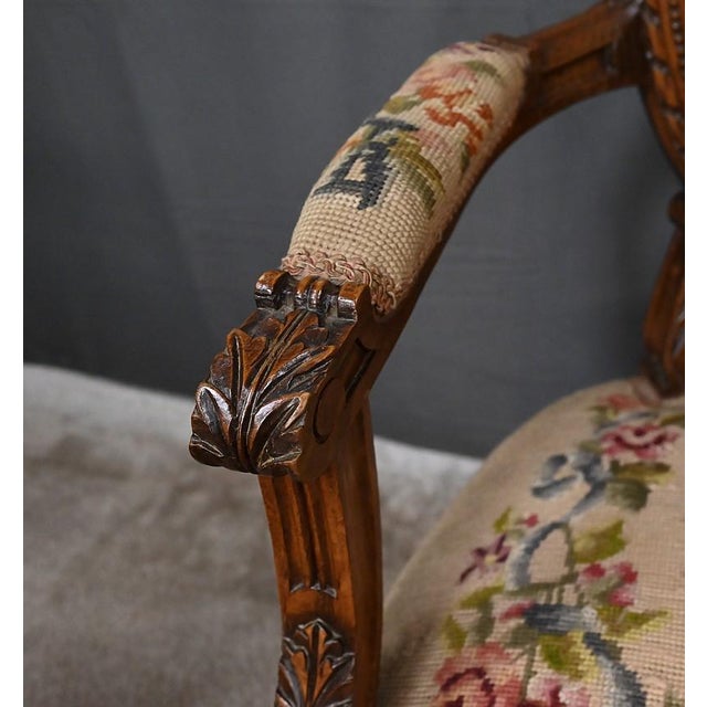 Louis XVI Style Beechwood Armchairs, Early 20th Century, Set of 2 For Sale - Image 14 of 18