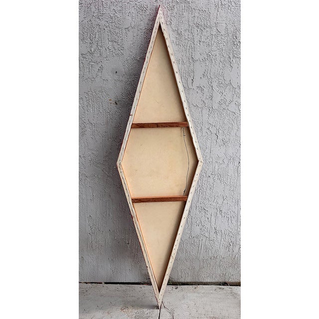 Textile Monumental Graphic Hard Edge Elongated Diamond Painting, Vintage Abstract For Sale - Image 7 of 7