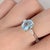 Contemporary 1.4Ct Aquamarine and Pear Diamond Accents in Solid 14k White Gold, Size 6.75 For Sale - Image 3 of 8