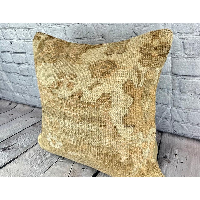 20 x 20 Rug Pillow Bosporus Azure Turkish Pillow Cushion Cover For Sale - Image 4 of 4