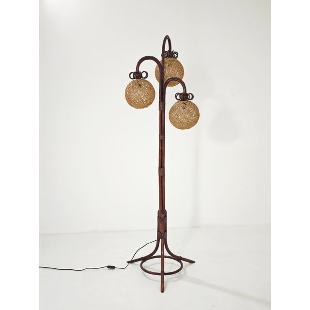 Mid-Century Modern Floor Lamp in Bamboo, Rattan and Rope, Italy, 1960s For Sale - Image 11 of 18