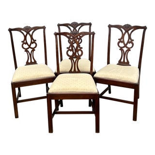 Harden Solid Cherry Chippendale Pierced Back Chairs - Set of 4 For Sale
