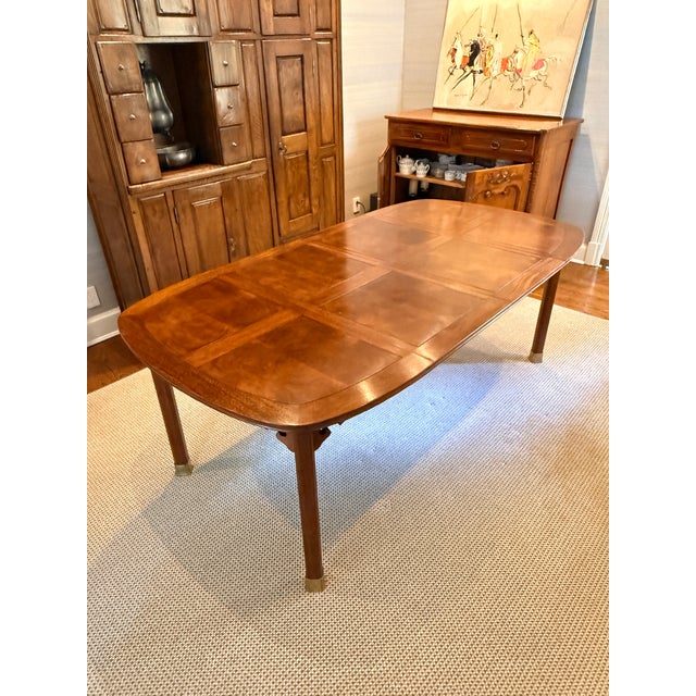 Expandable Burl Walnut Dining Table For Sale In Washington DC - Image 6 of 11