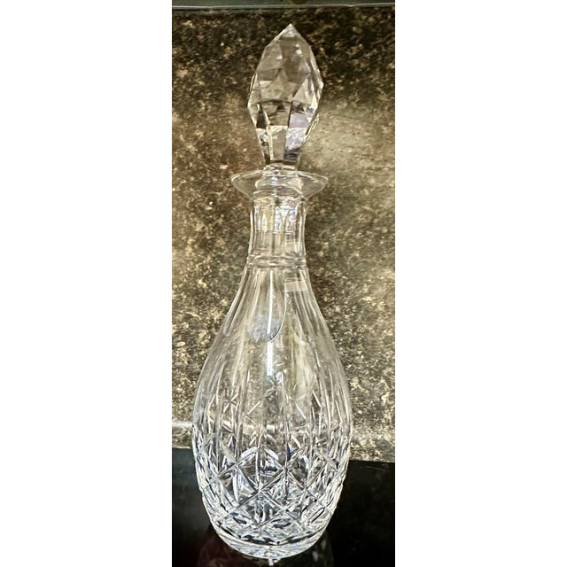 Rustic European Mid 19th Century Edinburgh Crystal Ships Decanter With 6 Glasses and Silver Tray For Sale - Image 3 of 12