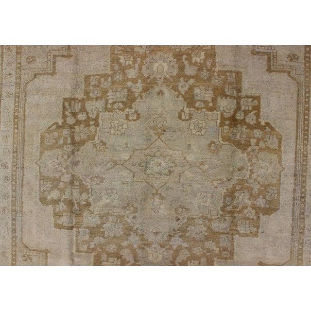 Pale Colored Vintage Turkish Oushak Rug in Gray, Taupe, Cream and Light Brown 6'11 X 10'8 For Sale In Atlanta - Image 6 of 8