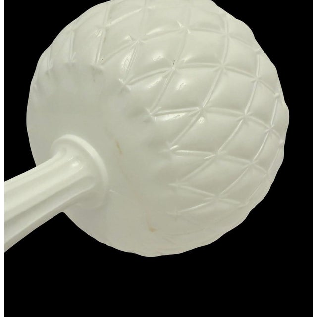 White Vintage Indiana Milk Glass Quilted Diamond Pattern Pedestal Compote Dish. For Sale - Image 8 of 9