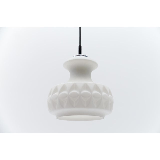 White 3D Glass Hanging Lamp by Peill & Putzler, 1960s For Sale - Image 6 of 11
