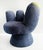 Modern Late 20th Century Original Blue Vintage Ballpark Upholstered Hand Lounge Chair For Sale - Image 3 of 9