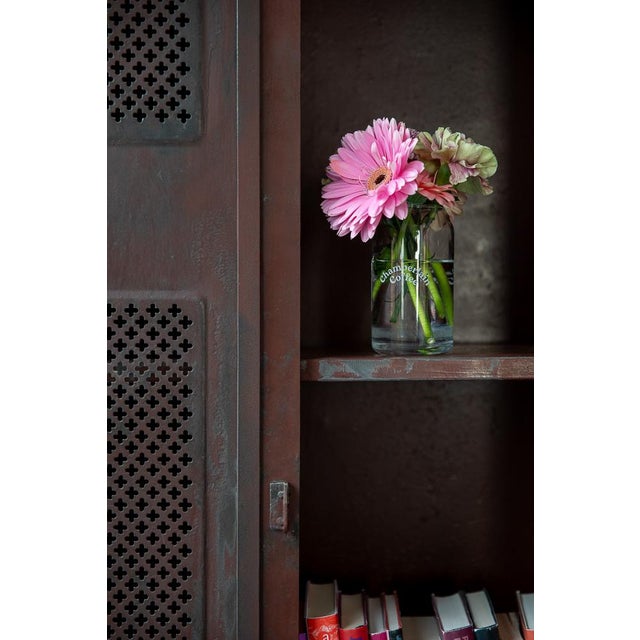 Vintage Four-Door Metal Locker with Fleur-De-Lis Pattern, 1890s For Sale - Image 9 of 13