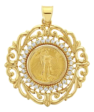 1999 1/10OZ Lady Liberty Medallion with Diamond Halo