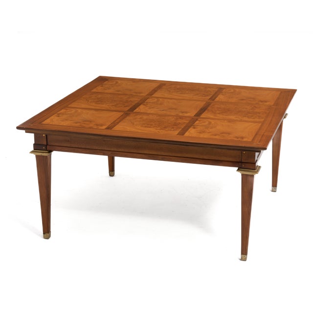 1960s Mastercraft Mid Century Burl Brass Coffee End Side Table Unmarked For Sale - Image 5 of 16