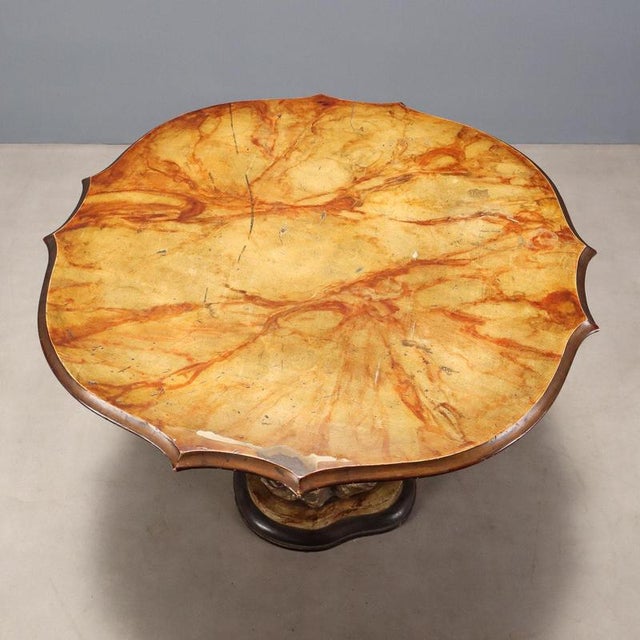 Brown Coffee Table with Painted Metal Moretto For Sale - Image 8 of 10
