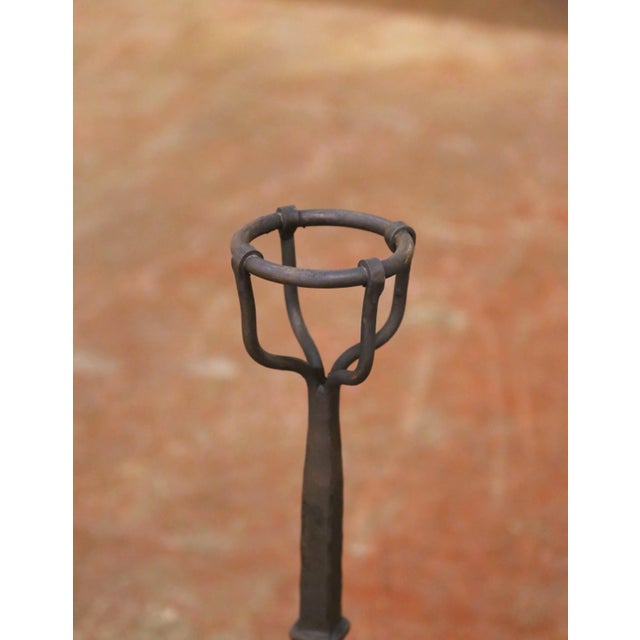 Mid-Century French Gothic Hand-Forged Iron Fireplace Serviteur Set For Sale - Image 4 of 10