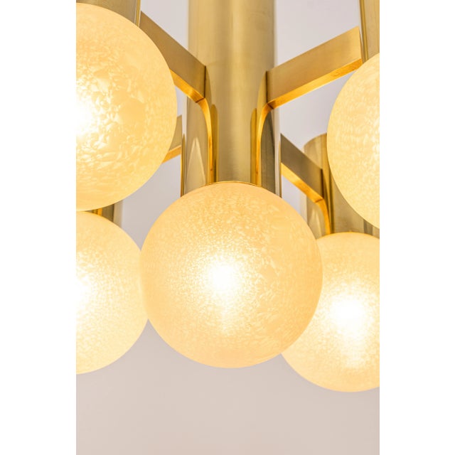 Stunning Sciolari Brass Chandelier, Italy, 1960s For Sale - Image 9 of 13