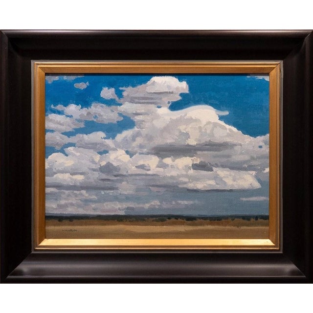 Gathering Form Study by Michael Magrin | Oil on Mounted Linen Landscape With Clouds For Sale