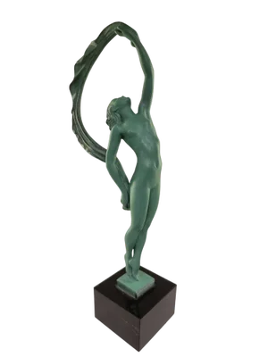 Art Deco Female Zephyr Figurine by Guerbe for Max Le Verrier, France, 1930s