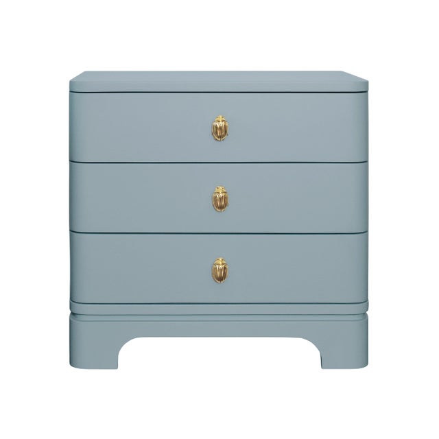 Worlds Away Matthew Izzo Home - Fortune Light Blue Three Drawer Chest For Sale - Image 4 of 4