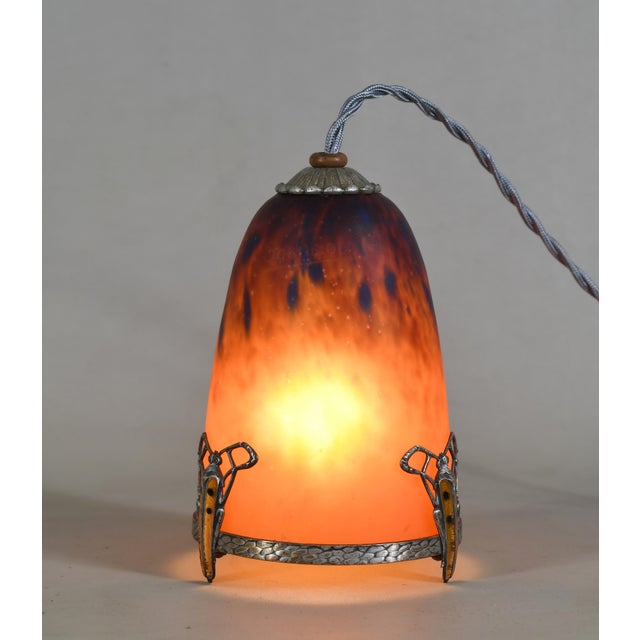 Art Deco Schneider & E Val French Art Deco Beetle Boudoir Lamp - 1930s For Sale - Image 3 of 12