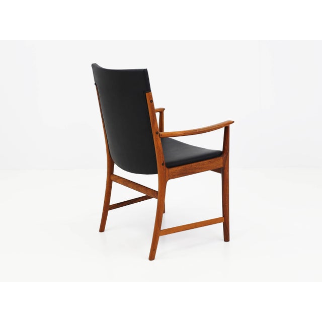 High-Back Armchairs in Rosewood and Leather by Kai Lyngfeldt-Larsen, Denmark, 1960s, Set of 2 For Sale - Image 6 of 14