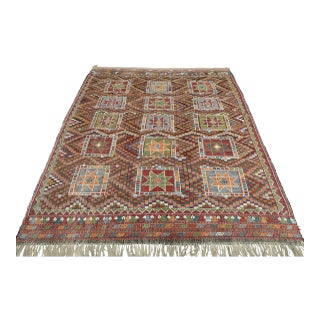 Vintage Turkish Kilim Rug- 6′8″ × 8′5″ For Sale