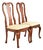 Thomasville Queen Anne Carved Solid Mahogany Side Chairs or Dining Chairs | Pair For Sale