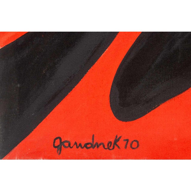 Textile Walter Gaudnek "Fighting Bull" Oil on Canvas, 1970 For Sale - Image 7 of 9