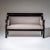 Biedermeier two-seat sofa with a dark brown stained softwood frame and upholstered seat and backrest. The sofa has been...