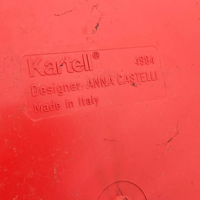 Red Laundry Bin by Anna Castelli for Kartell, 1970s For Sale - Image 9 of 10