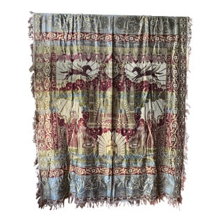 Large Vintage French Islamic Jacquard Tapestry, Mecca & Medina, Made in France For Sale
