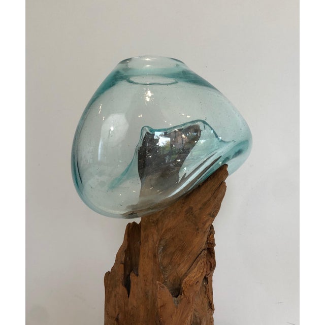 1980s Wood and Glass Vases - a Pair For Sale - Image 12 of 12