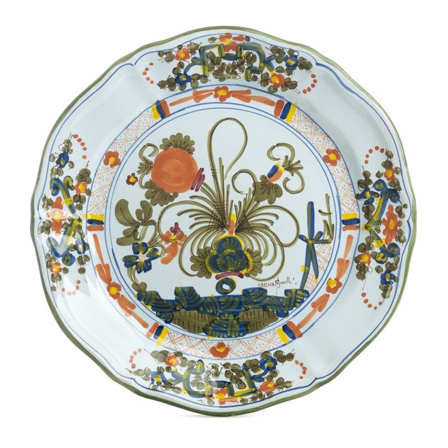Blue Carnation Dinner Plate For Sale - Image 4 of 6