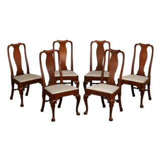 Kittinger Colonial Williamsburg Queen Anne Style Set Of Six Mahogany Dining Chairs For Sale