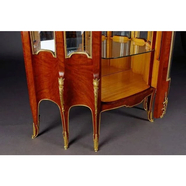 Wood 20th Century French Transition Style Vitrine For Sale - Image 7 of 11